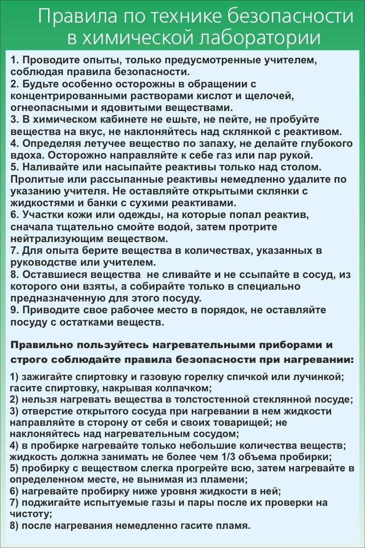 Правила техники безопасности в химической лаборатории в Владивостоке